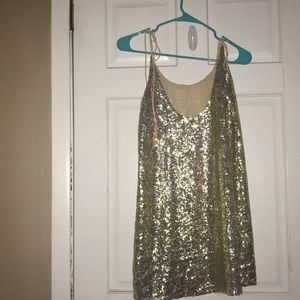 Gold sequin dress